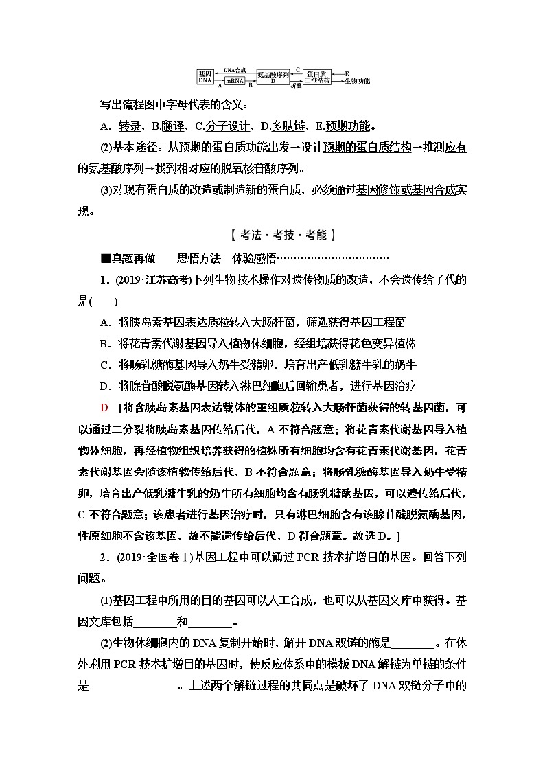 2020新课标高考生物二轮教师用书:第1部分专题12 基因工程、细胞工程、胚胎工程及生物技术的安全性03