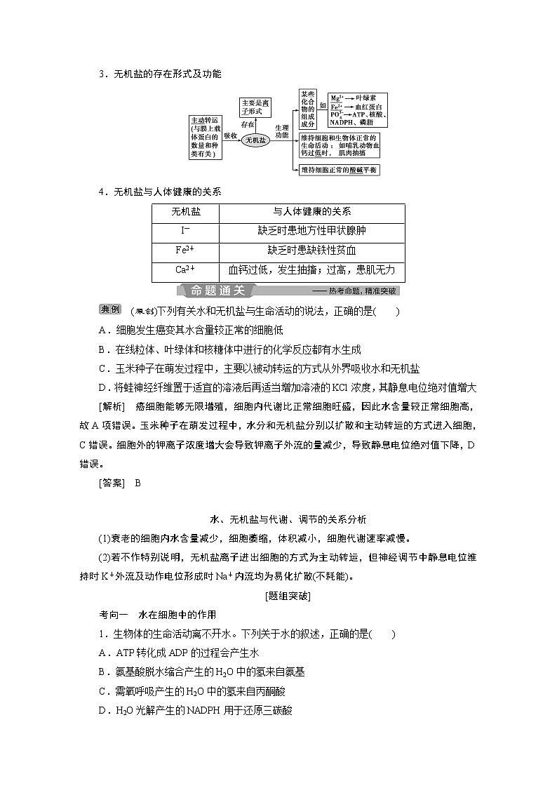 2020浙江高考生物二轮讲义:第1讲 细胞的分子组成第2页