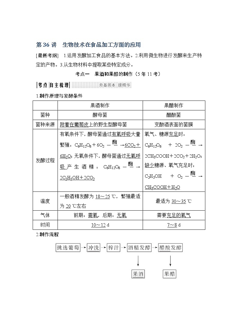 2019创新设计高考生物一轮复习教师用书:选修一第36讲01