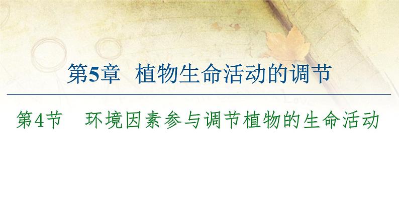 (新)人教版选择性必修1第5章 第4节 环境因素参与调节植物的生命活动 PPT课件01