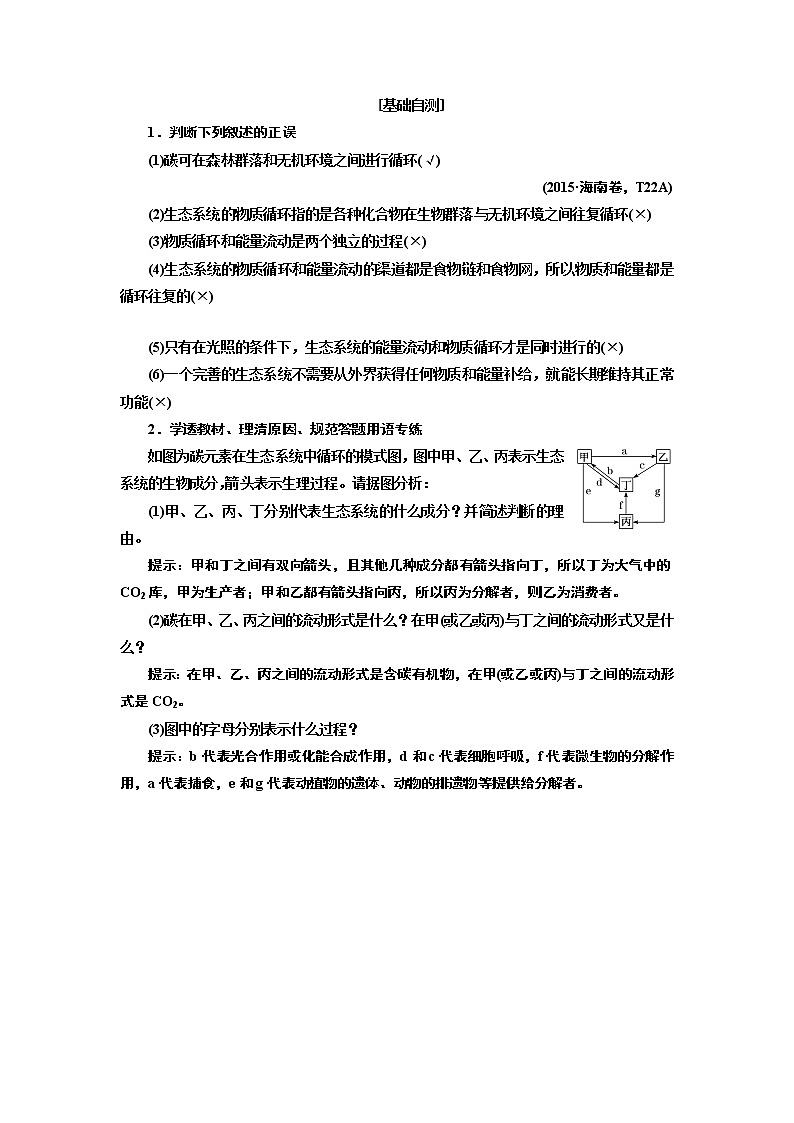 2020版高考一輪復習生物通用版學案：第十一單元第二講生態(tài)系統(tǒng)的物質(zhì)循環(huán)、信息傳遞與穩(wěn)定性第2頁