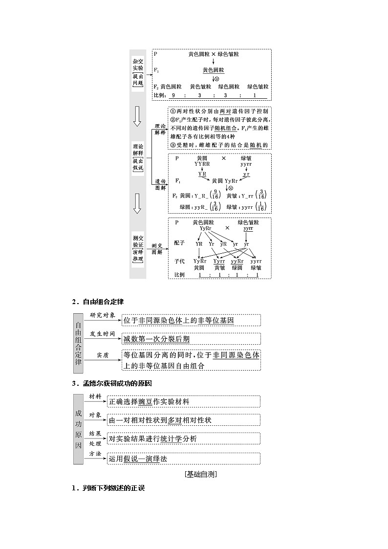 2020版高考一轮复习生物通用版学案:第五单元第二讲孟德尔的豌豆杂交实验(二)第2页