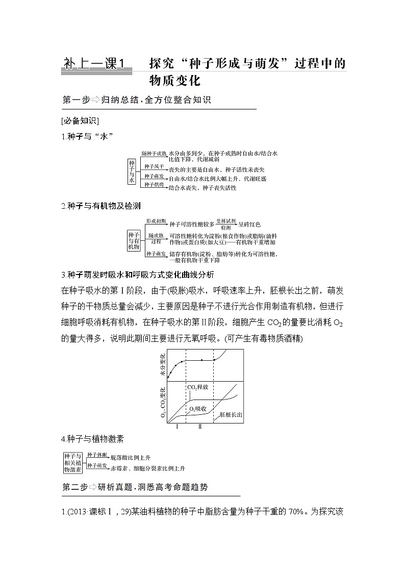 2020版高考生物新设计大一轮江苏专用版讲义:第一单元组成细胞的分子补上一课1第1页