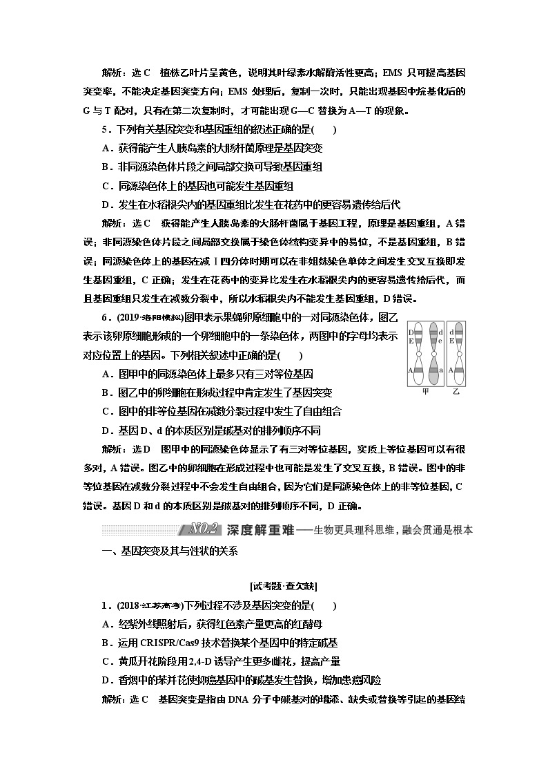 2020版高考新创新一轮复习生物通用版学案：必修②第三单元第1讲基因突变和基因重组03