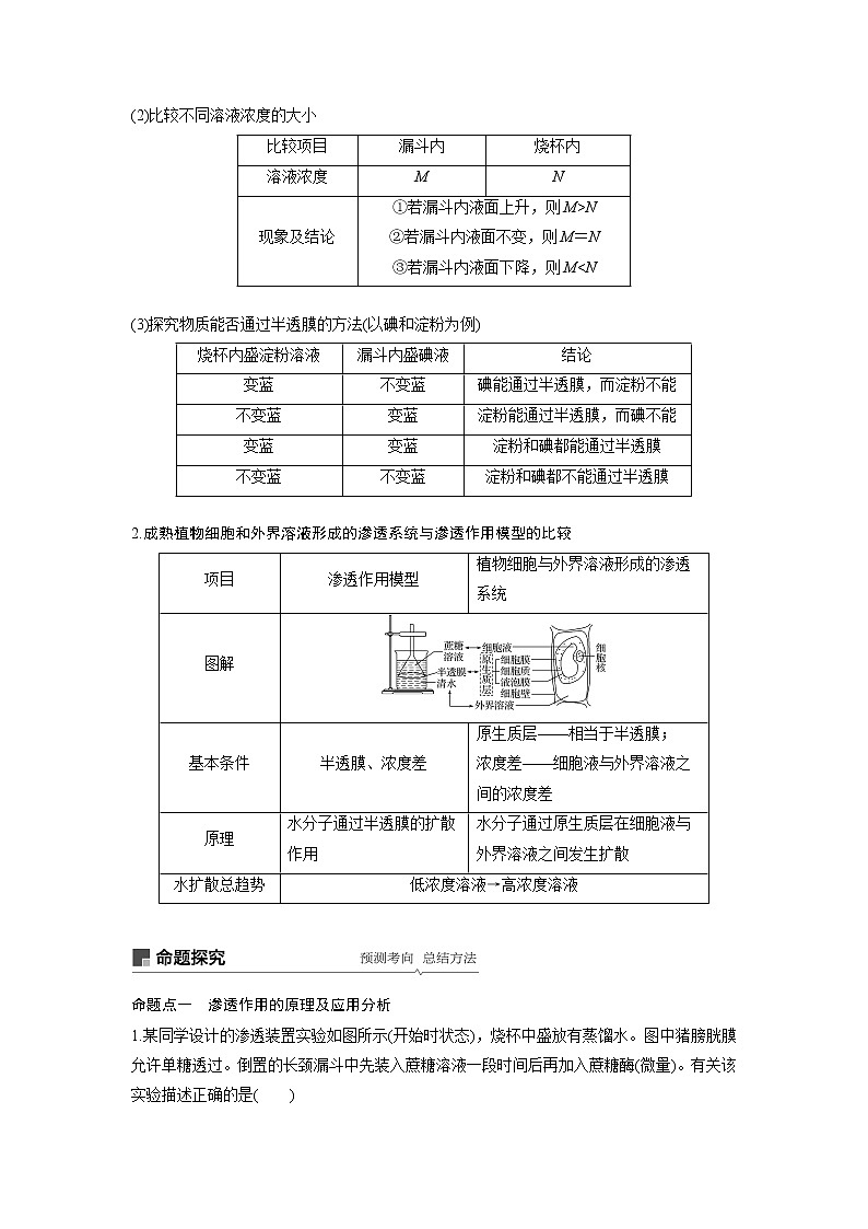 2020版高考生物苏教版一轮复习讲义:第二单元第7讲物质的跨膜运输第3页
