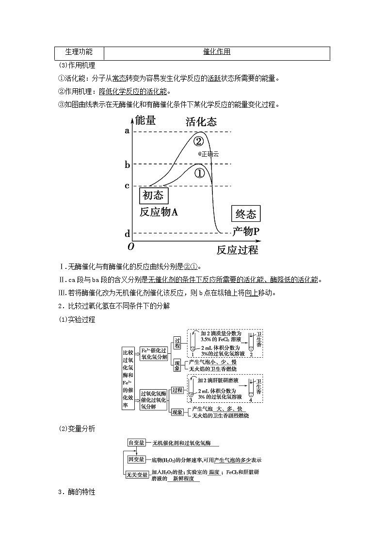 2021届高考生物新人教版一轮复习学案:第3单元细胞的能量供应和利用第1讲酶和ATP第2页