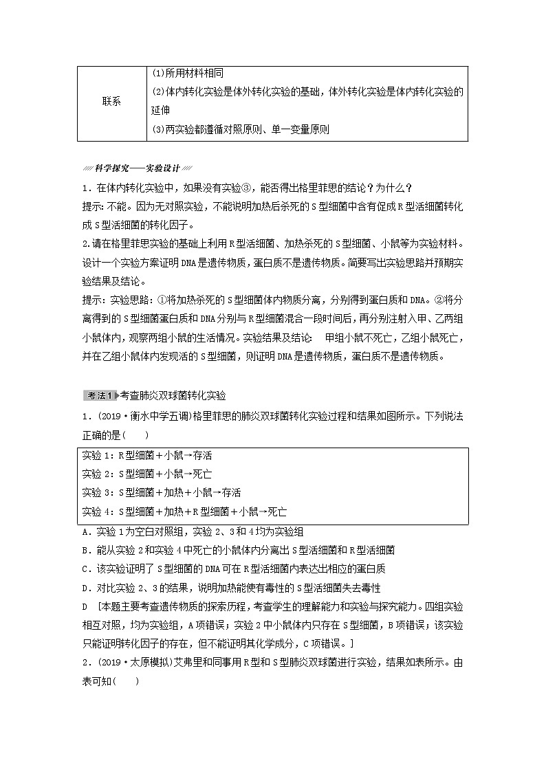 2021届高考生物新人教版一轮复习学案:第6单元遗传的分子基础第1讲DNA是主要的遗传物质03