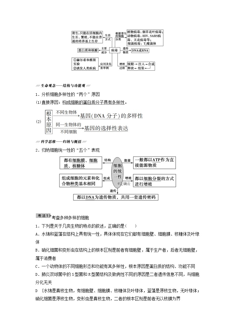 2021届高考生物苏教版一轮复习学案：第2单元细胞的结构和功能第1讲生命活动的基本单位——细胞03