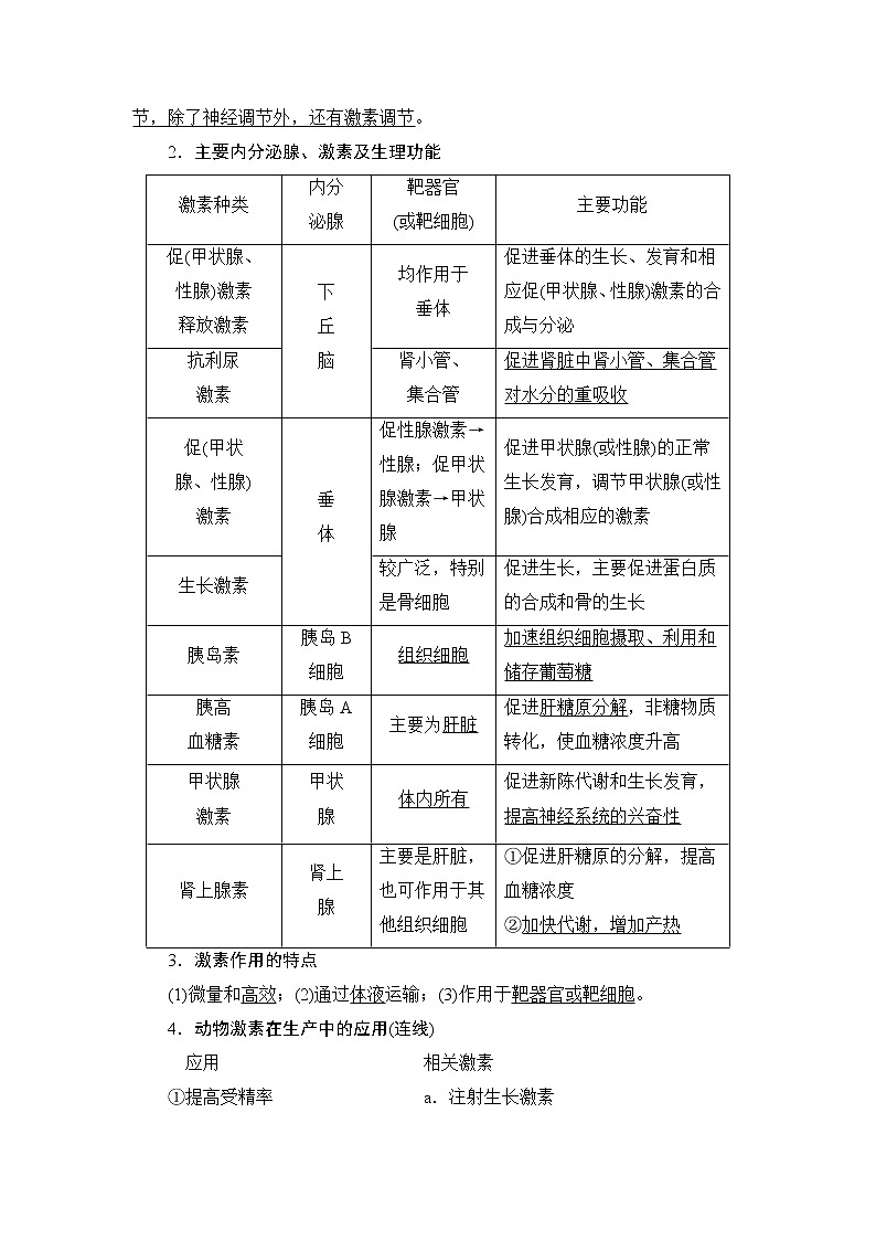 2021版新高考生物培优大一轮复习讲义:必修3第8单元第3讲通过激素的调节及神经调节与体液调节的关系02