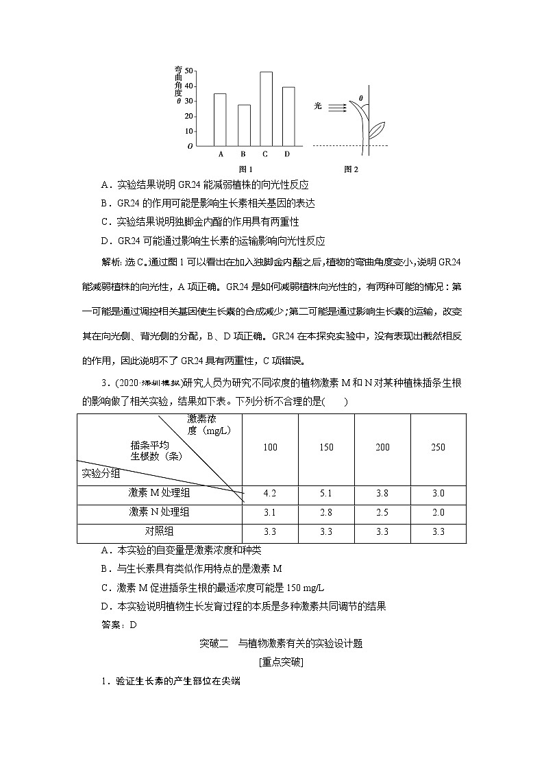 2021版高考生物(人教版)一轮复习学案:第八单元 加强提升课(8) 植物激素调节相关实验探究第3页