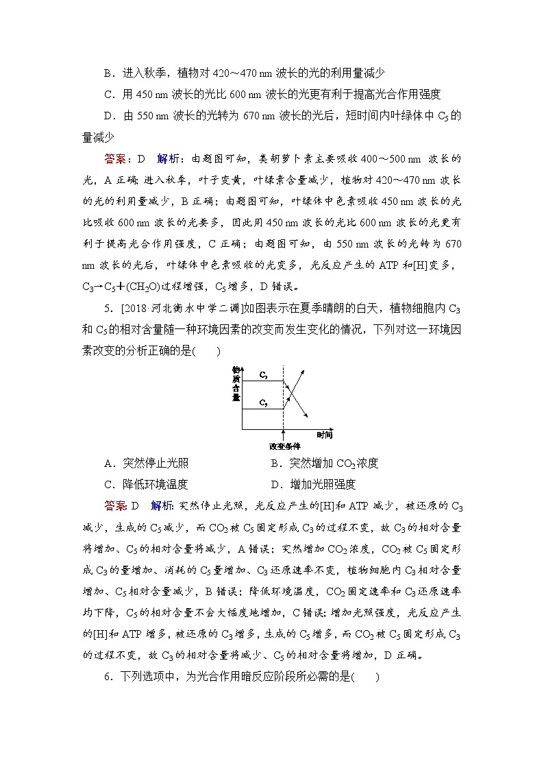2019届高考生物一轮复习:课时作业10光与光合作用(Ⅰ)(含解析)第2页
