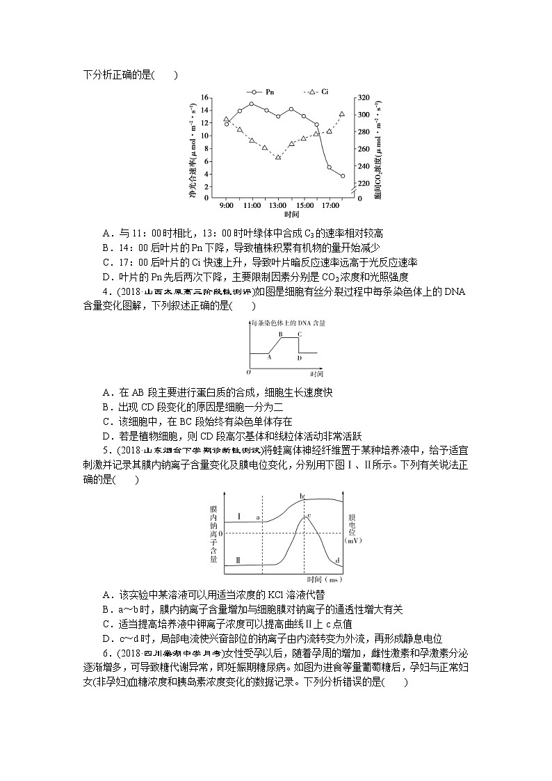 2019年高考生物二轮习题:01坐标曲线类 Word版含解析第2页