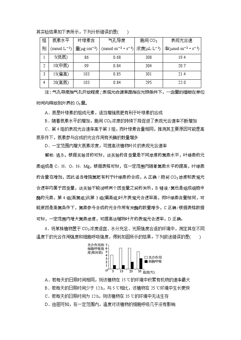 2019年高考生物二轮习题:代谢板块综合练 Word版含解析第3页