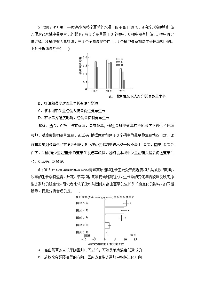 2019年高考生物二轮习题:生态板块综合练 Word版含解析第3页
