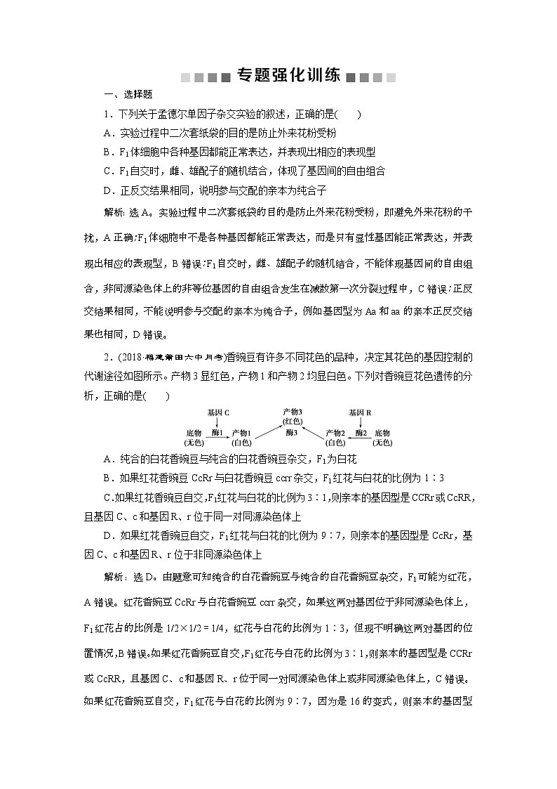 2019年高考生物二轮习题:专题7专题强化训练 Word版含解析第1页
