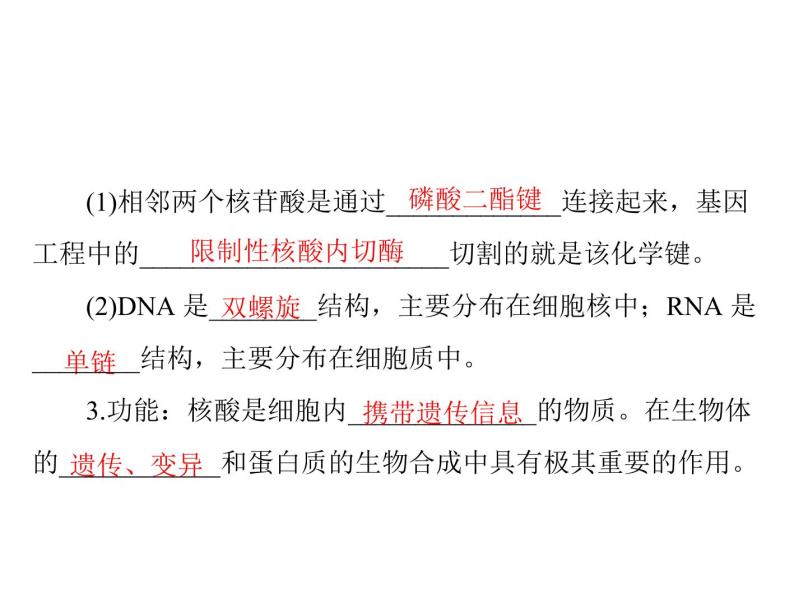 2020年高考生物一轮复习课件：必修1 第2章 第3、4节 遗传信息的携带者--核酸、细胞中的糖类和脂质(含答案)03