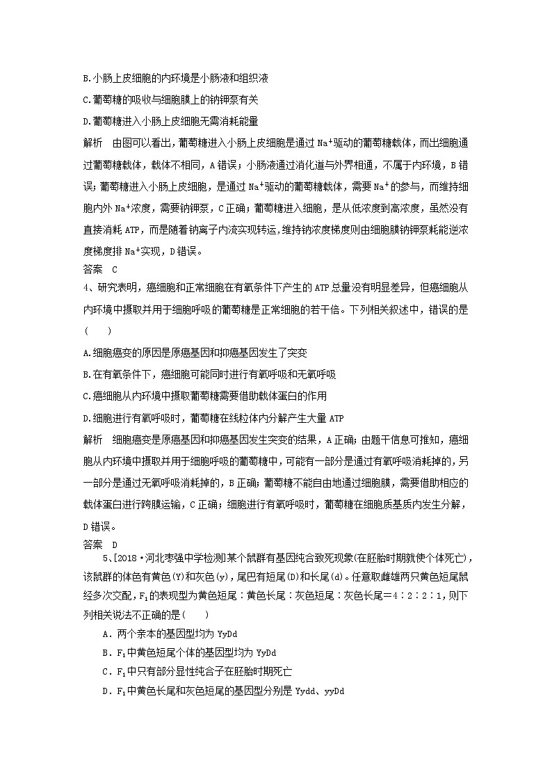 2019年高考生物一轮复习基础夯实练2(含解析)第2页
