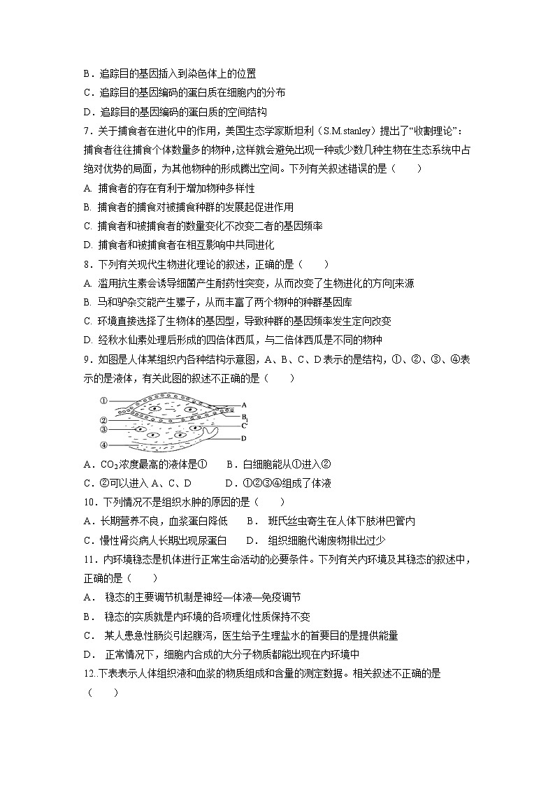 【生物】湖南省邵东县第一中学2018-2019学年高二上学期期中考试(理)试题02