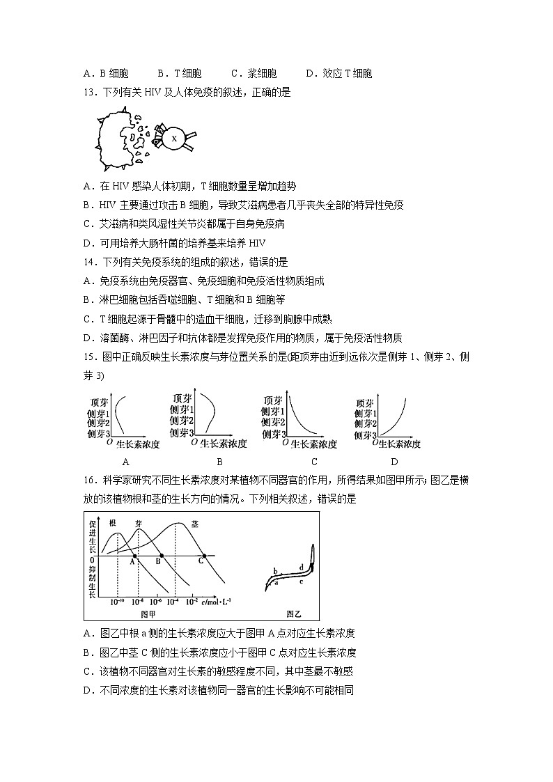 【生物】江苏省溧水高级中学2018-2019学年高二上学期期中考试(选修)03