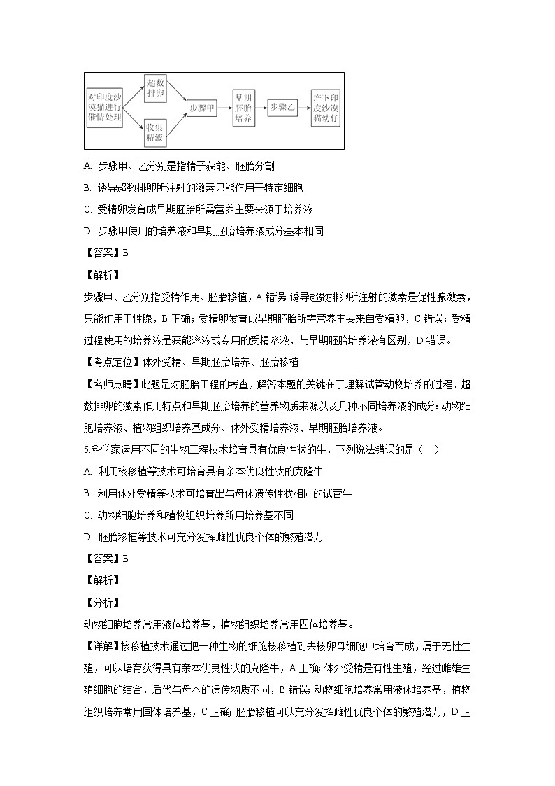 【生物】内蒙古集宁一中(西校区)2018-2019学年高二下学期第一次月考试卷 (解析版)03