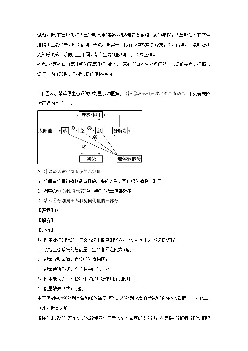 【生物】福建省莆田市八中2018-2019学年高二下学期第二次月考试题(解析版)03