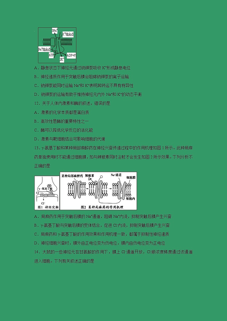 【生物】甘肃省兰州第一中学2018-2019学年高二3月月考试题03