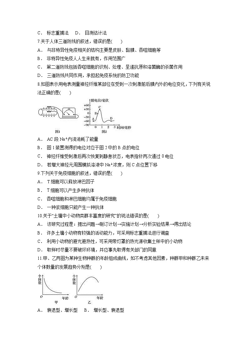 【生物】云南省新平彝族傣自治县第一中学2018-2019学年高二10月月考试题02