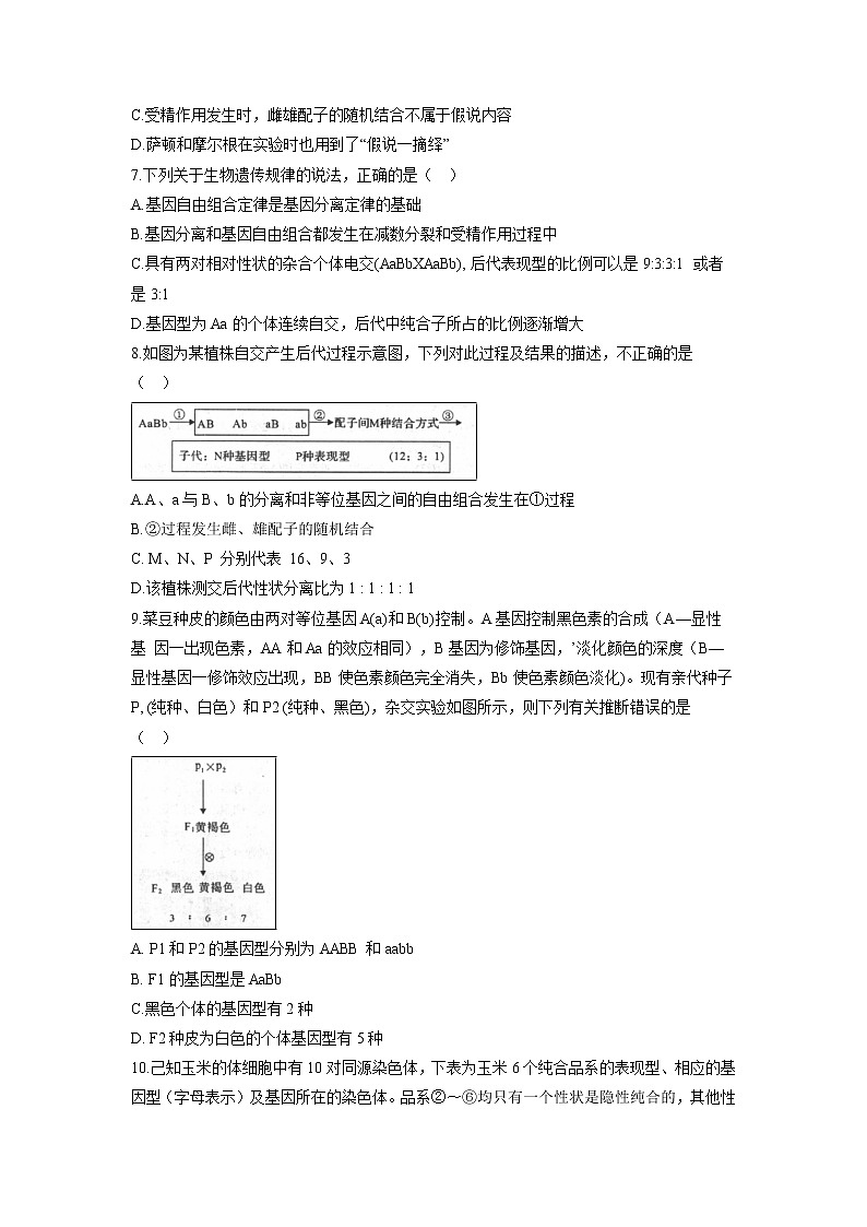 【生物】河南省豫西名校2018-2019学年高二上学期第一次联考试题02