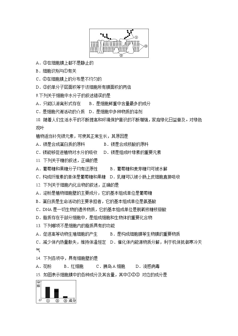 【生物】江苏省海安高级中学2019-2020学年高二上学期期中考试试题（必修）02