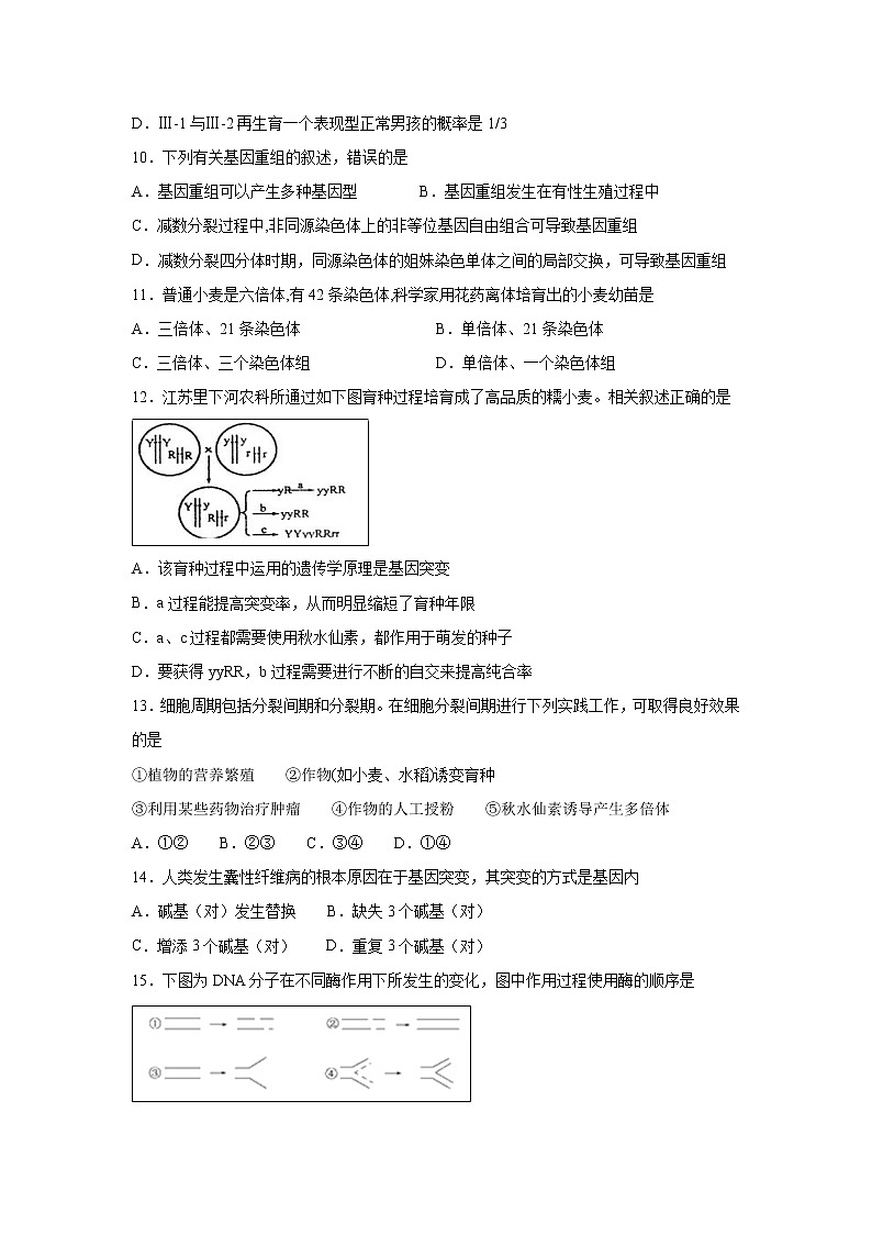 【生物】安徽省蚌埠铁中2019-2020学年高二上学期期中考试第3页