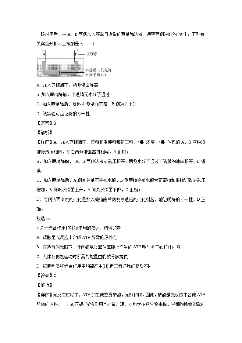 【生物】?jī)?nèi)蒙古烏蘭察布市集寧一中2019-2020學(xué)年高二下學(xué)期第二次月考試題（解析版）第2頁(yè)