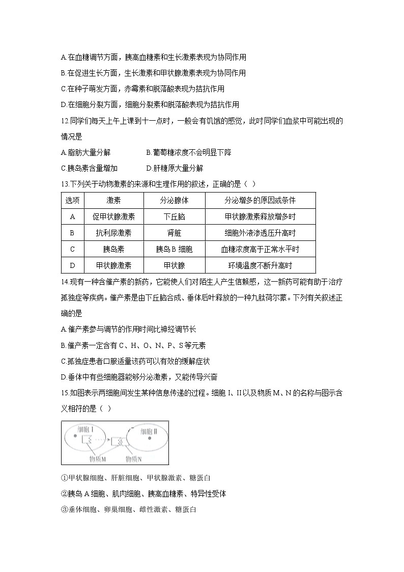 【生物】河北省鸡泽县第一中学2019-2020学年高二上学期第三次月考试卷03