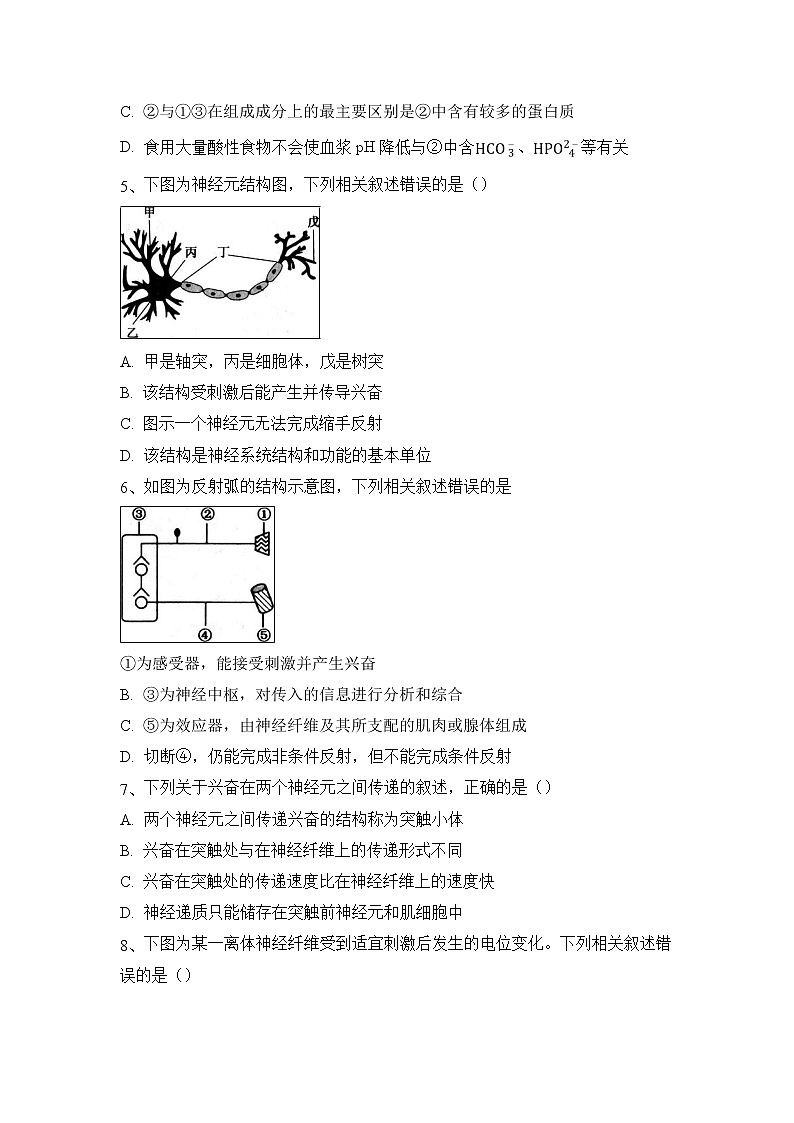 【生物】河北省鹿泉第一中学2019-2020学年高二9月月考(高考)试题02