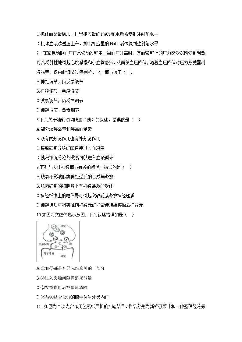 【生物】河北省唐山一中2019-2020学年高二上学期10月月考试题02