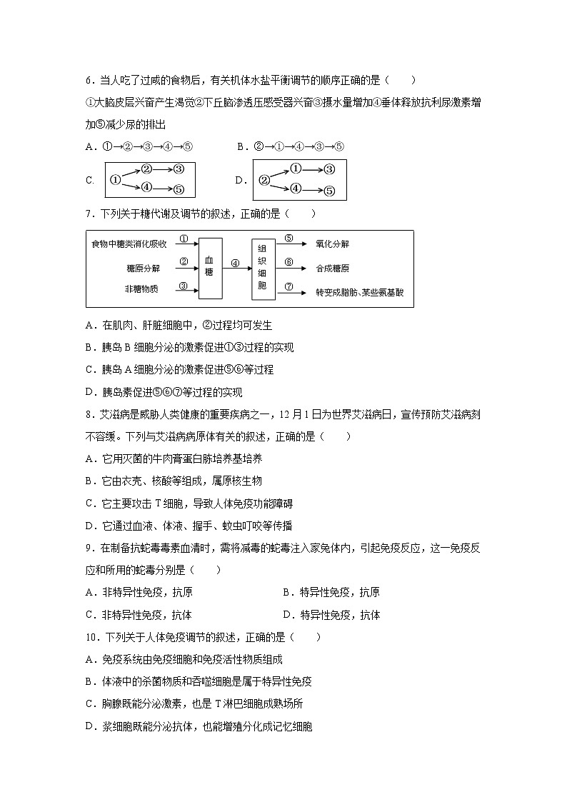 【生物】贵州省兴仁市凤凰中学2019-2020学年高二上学期第二次月考试题第2页