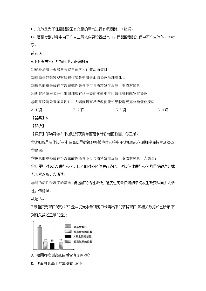 【生物】河北省衡水市武邑中学2019-2020学年高二12月月考试题(解析版)03