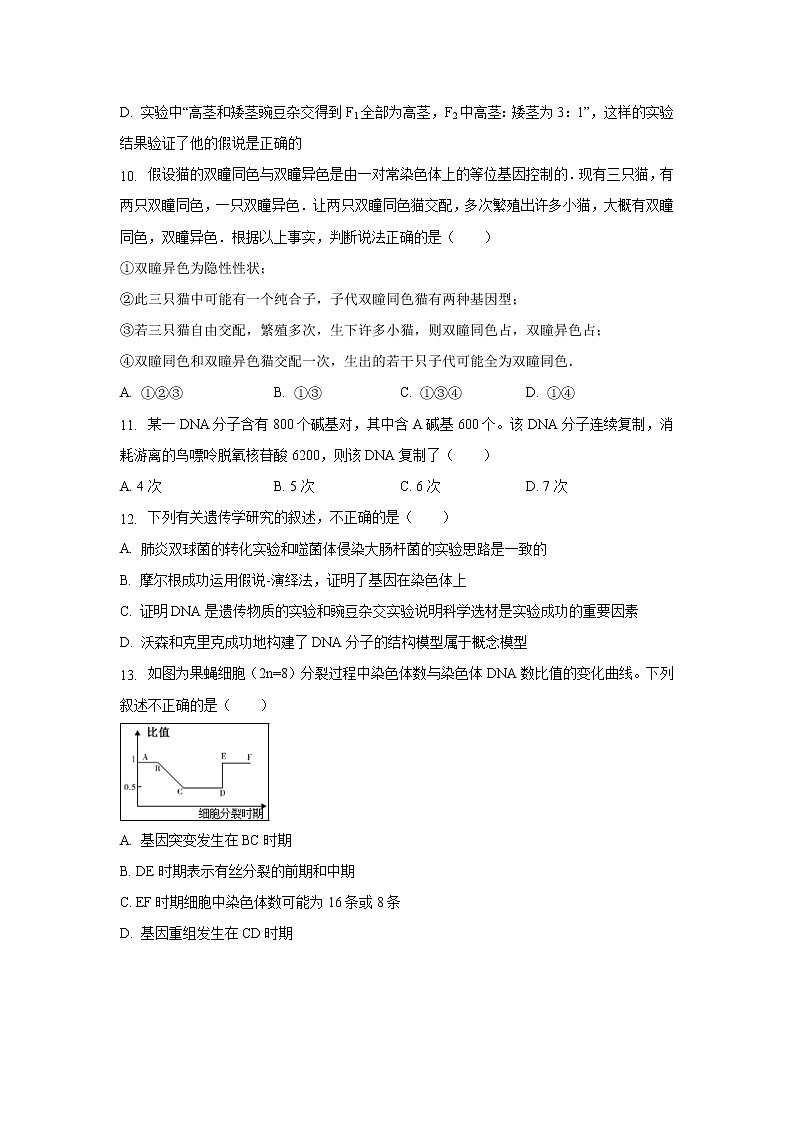 【生物】安徽省肥东第二中学2019-2020学年高二上学期入学考试试题03