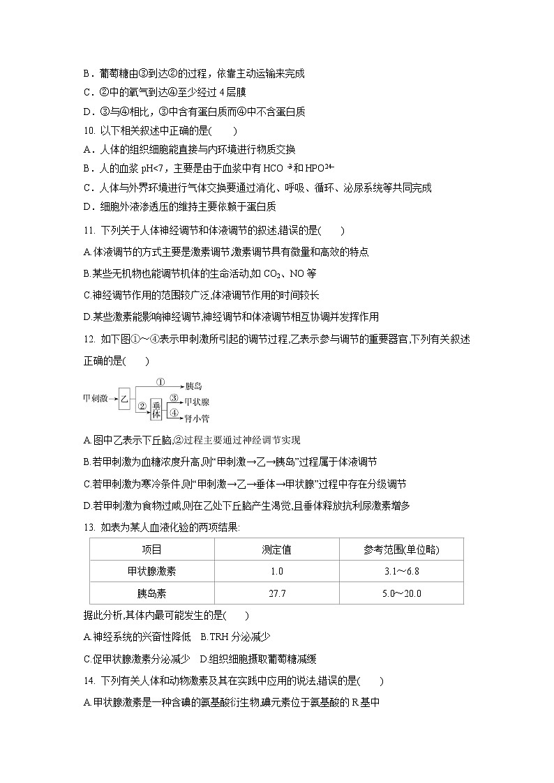 【生物】山东省济宁市实验中学2020-2021学年高二10月月考试题03