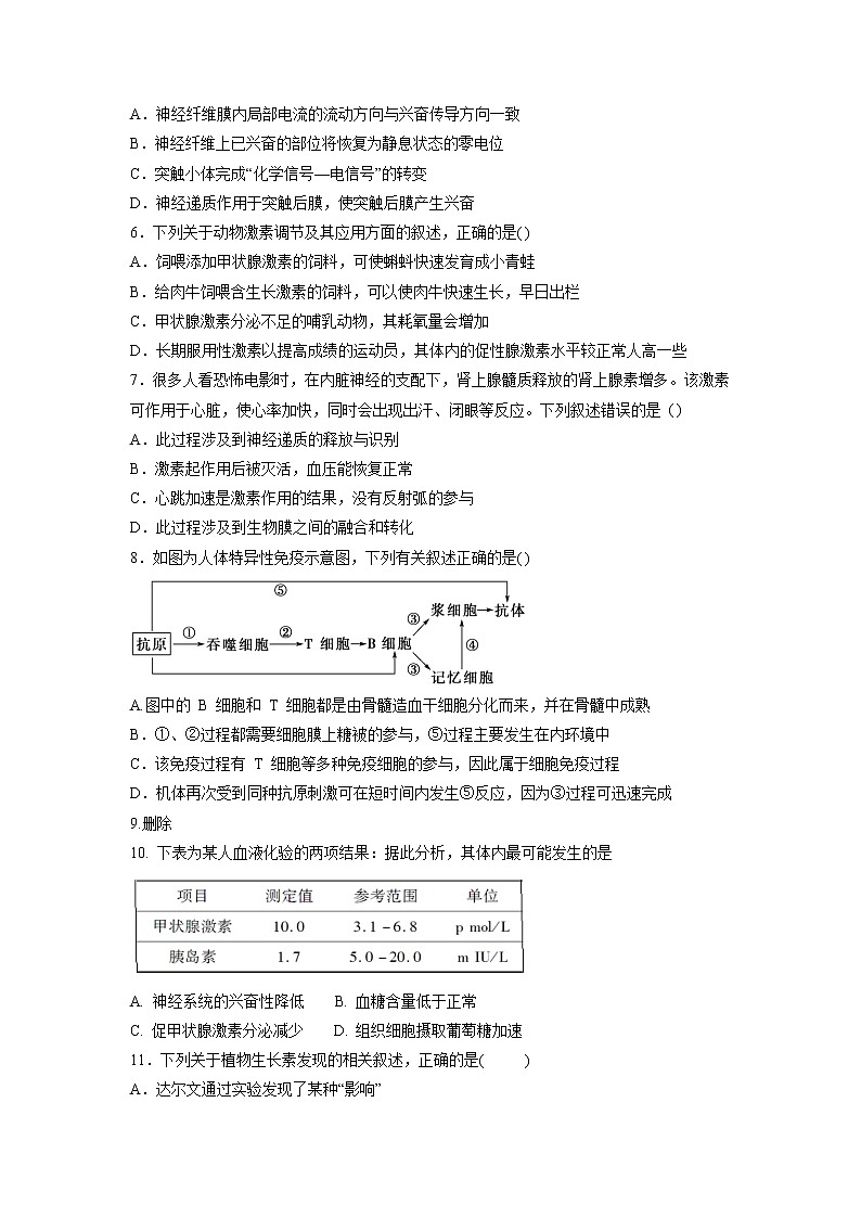 【生物】山东省济宁市鱼台县第一中学2018-2019学年高二上学期期中考试试题02