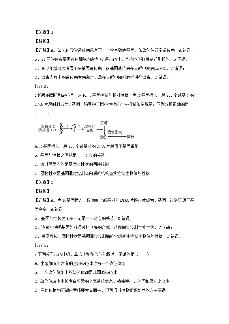 【生物】内蒙古赤峰市2019-2020学年高二下学期期末考试联考(A卷)试卷(解析版)03