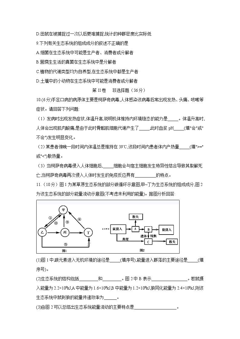 【生物】四川省泸县第一中学2019-2020学年高二上学期期末模拟考试试题03