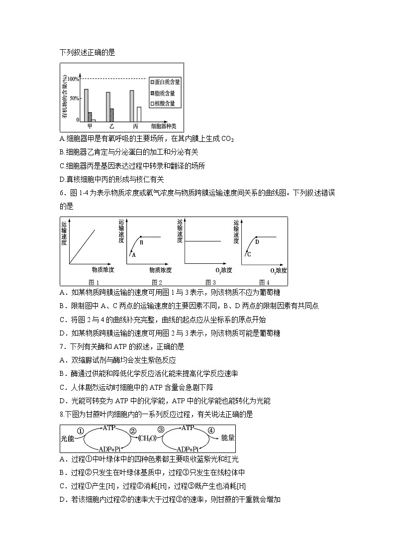 【生物】徽省安庆二中2019-2020学年高二上学期期末考试生物试题02