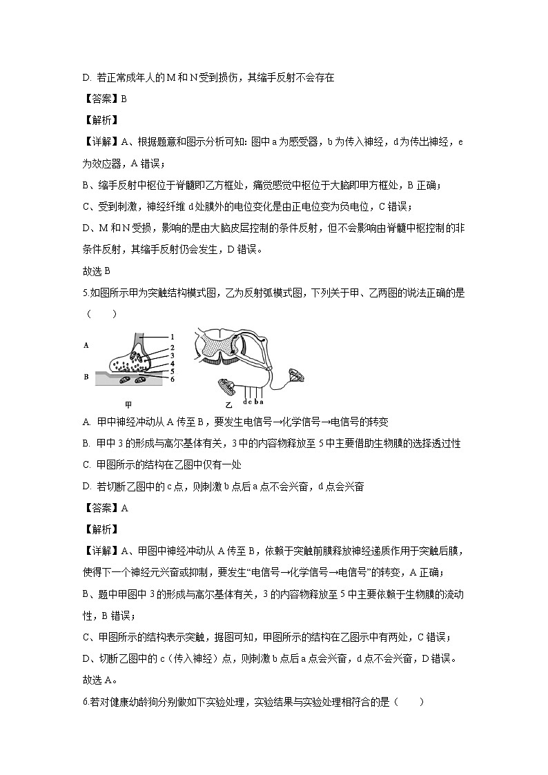 【生物】陕西省西安中学2019-2020学年高二下学期期中考试试卷(解析版)03
