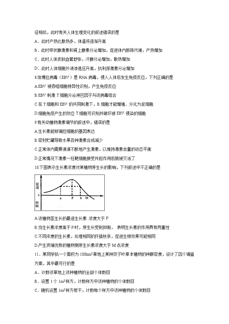 【生物】山东省济宁市鱼台县第一中学2019-2020学年高二上学期期中考试试题02