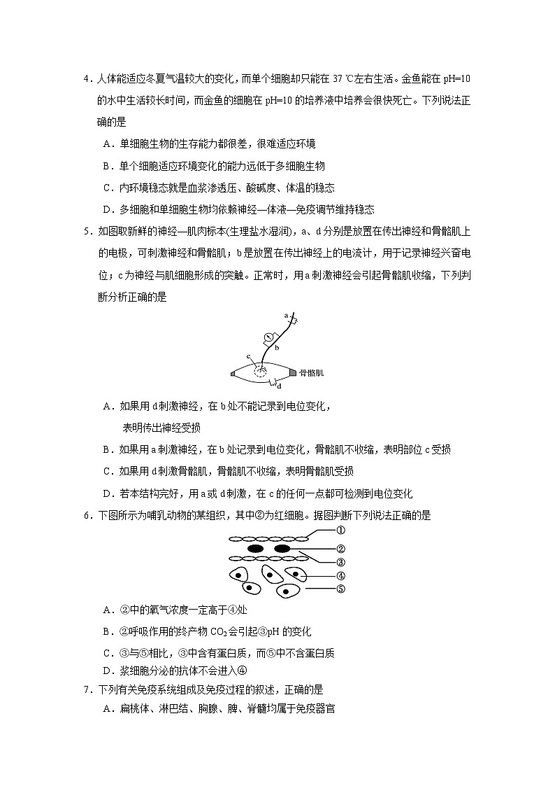 【生物】山東省青島市黃島區(qū)2019-2020學(xué)年高二上學(xué)期期中考試試題第2頁
