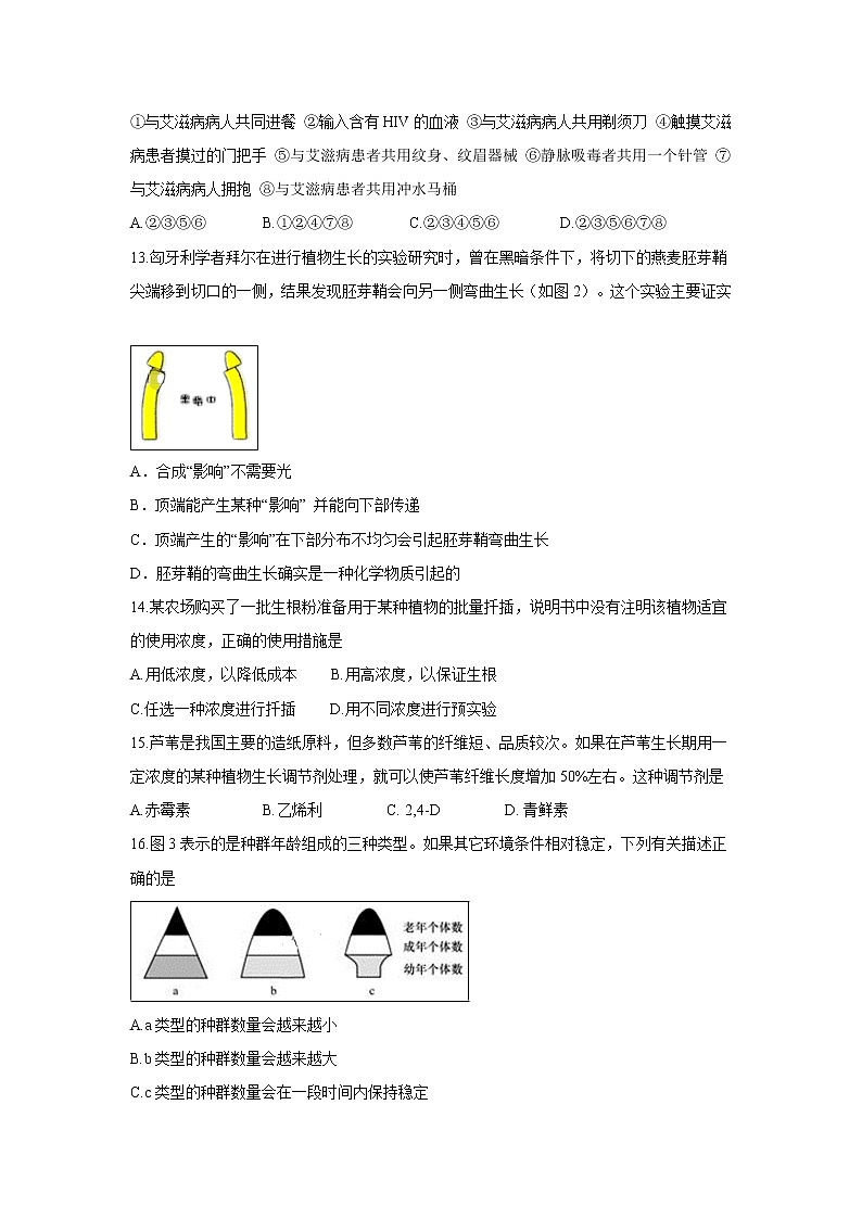 【生物】山西省太原市第二十一中学2019-2020学年高二上学期期中考试03