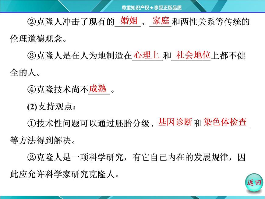 人教版選修3課件 第1部分 專題4 4.2&4.3 關(guān)注生物技術(shù)的倫理問題 禁止生物武器第5頁(yè)
