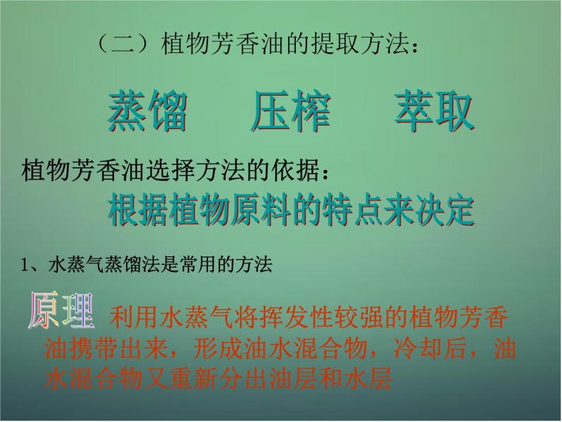 高中生物 6.1植物芳香油的提取课件 新人教版选修106