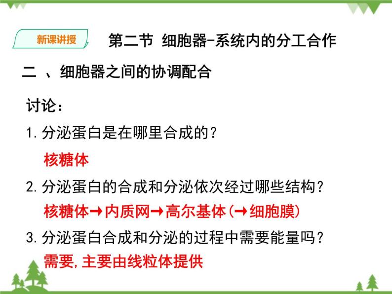 人教版生物必修一3.2《细胞器-系统内的分工合作》第二课时PPT课件+教学设计+同步练习07