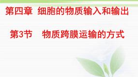 必修1 第4章 第3节物质跨膜运输的方式 课件